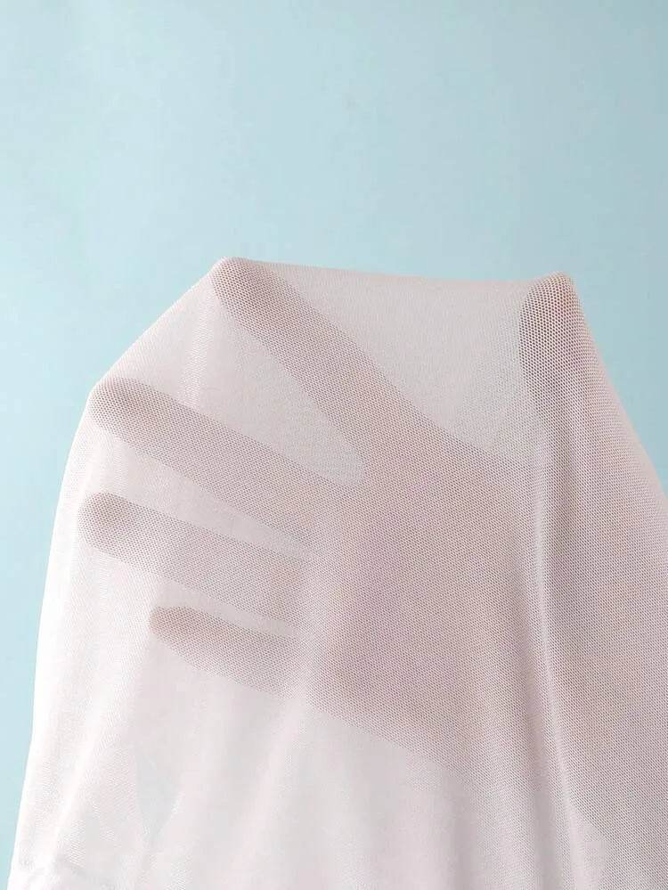 White Draped Sheer Beach Cover-Up Dress