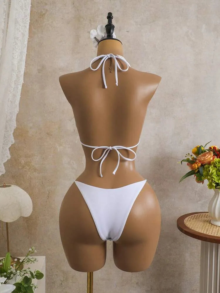 White Draped Sheer Beach Cover-Up Dress