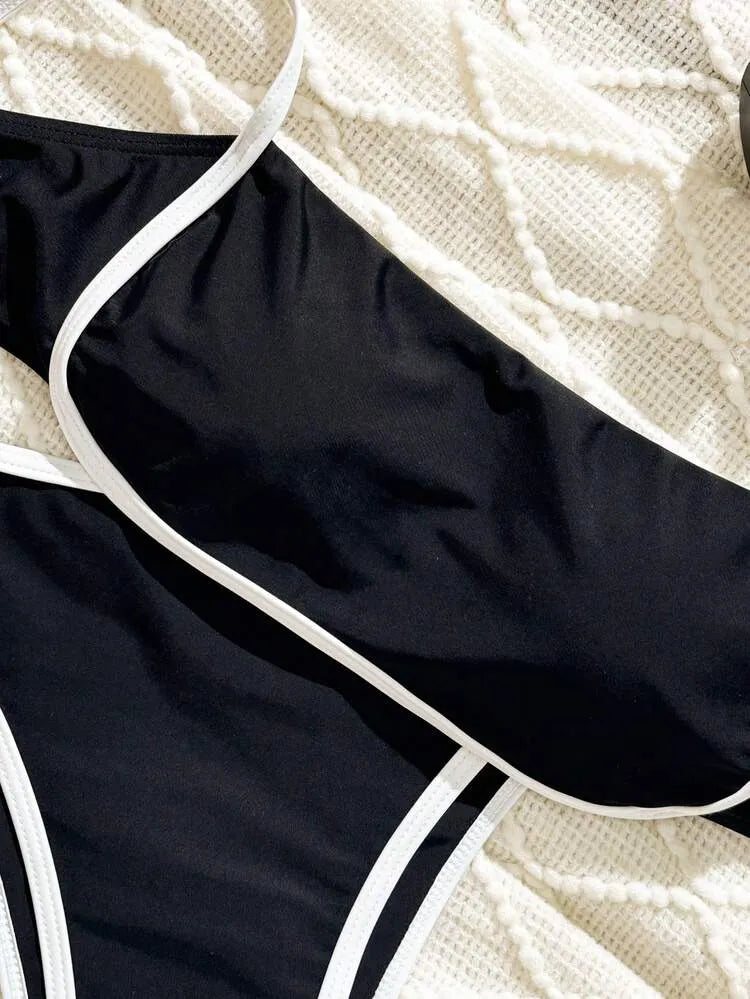 Black and White Bikini Set