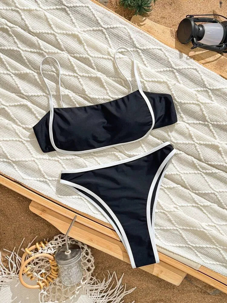 Black and White Bikini Set