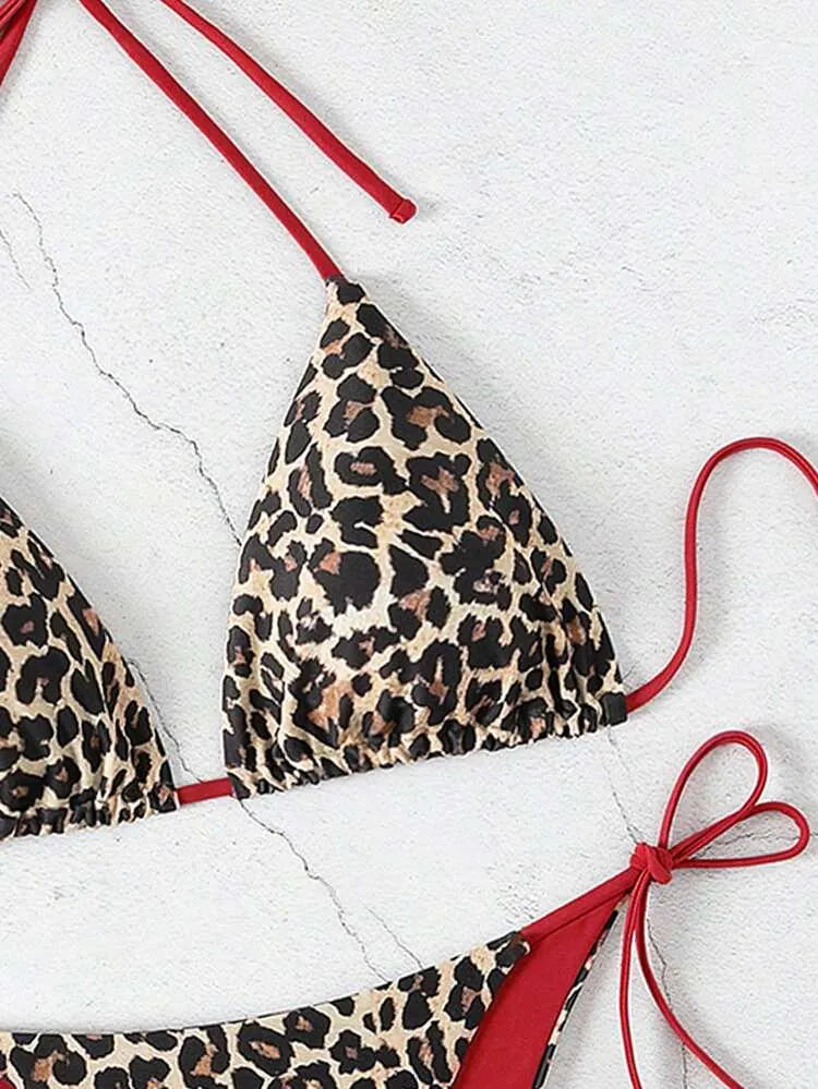 Multicolor Leopard-Print Bikini Set