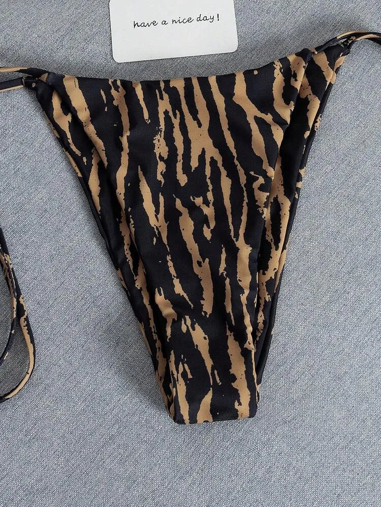 Printed Triangle Bikini Set