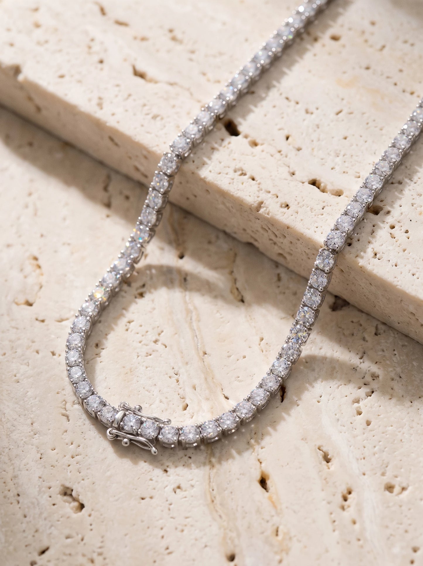 Classic Sparkling Stone Tennis Necklace