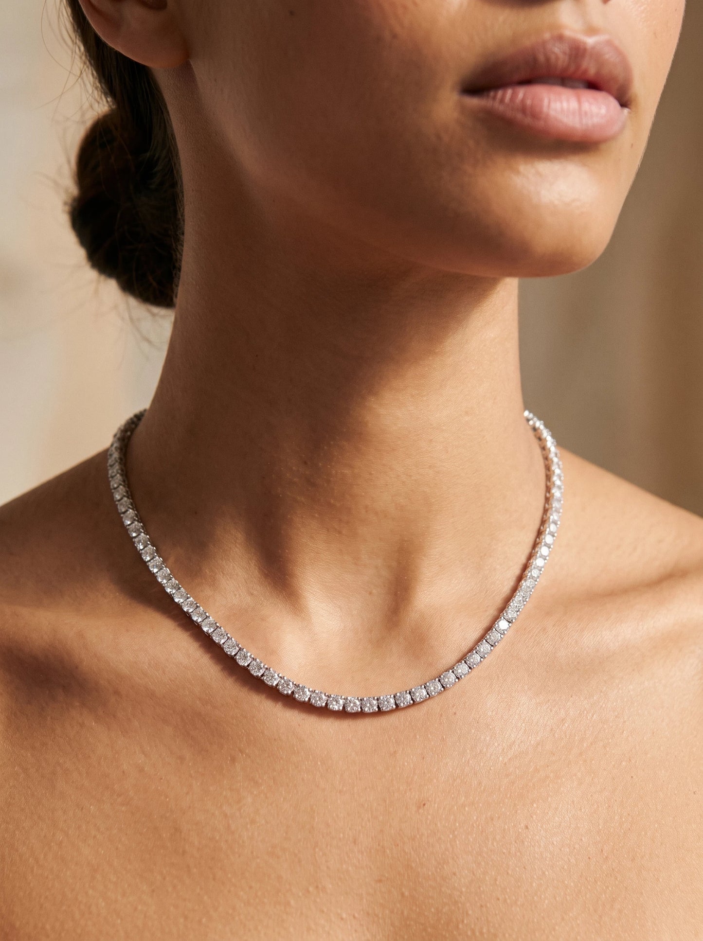 Classic Sparkling Stone Tennis Necklace