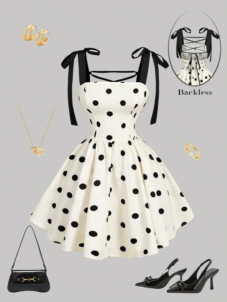 Polka-Dot Mini Dress