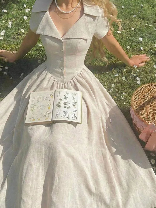 Bej Midi Elbise