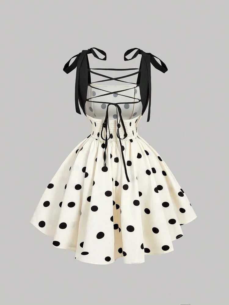 Polka-Dot Mini Dress