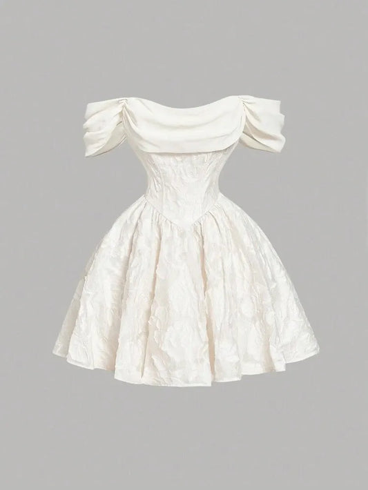 Düşük Omuz Mini Elbise
