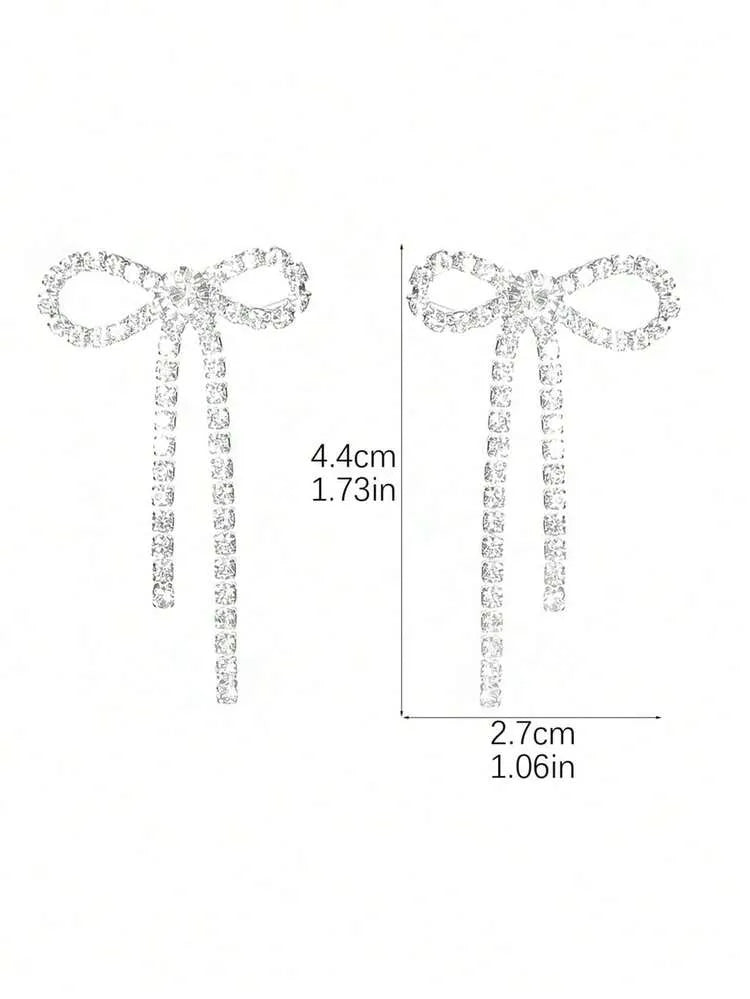 Crystal Bow Drop Earrings