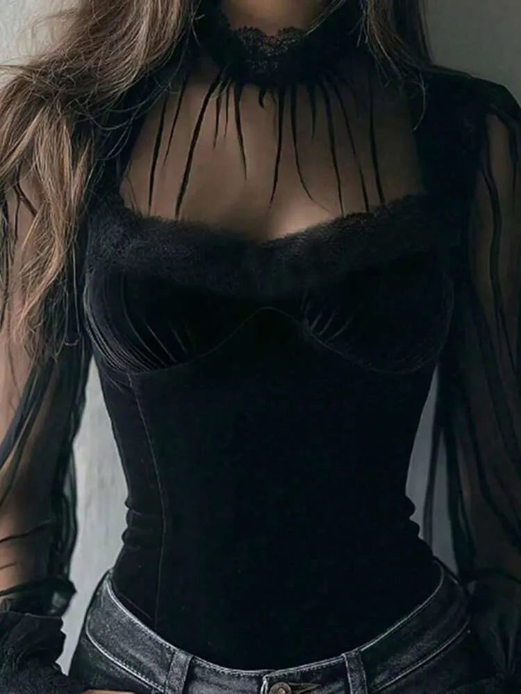 Black Sheer Blouse