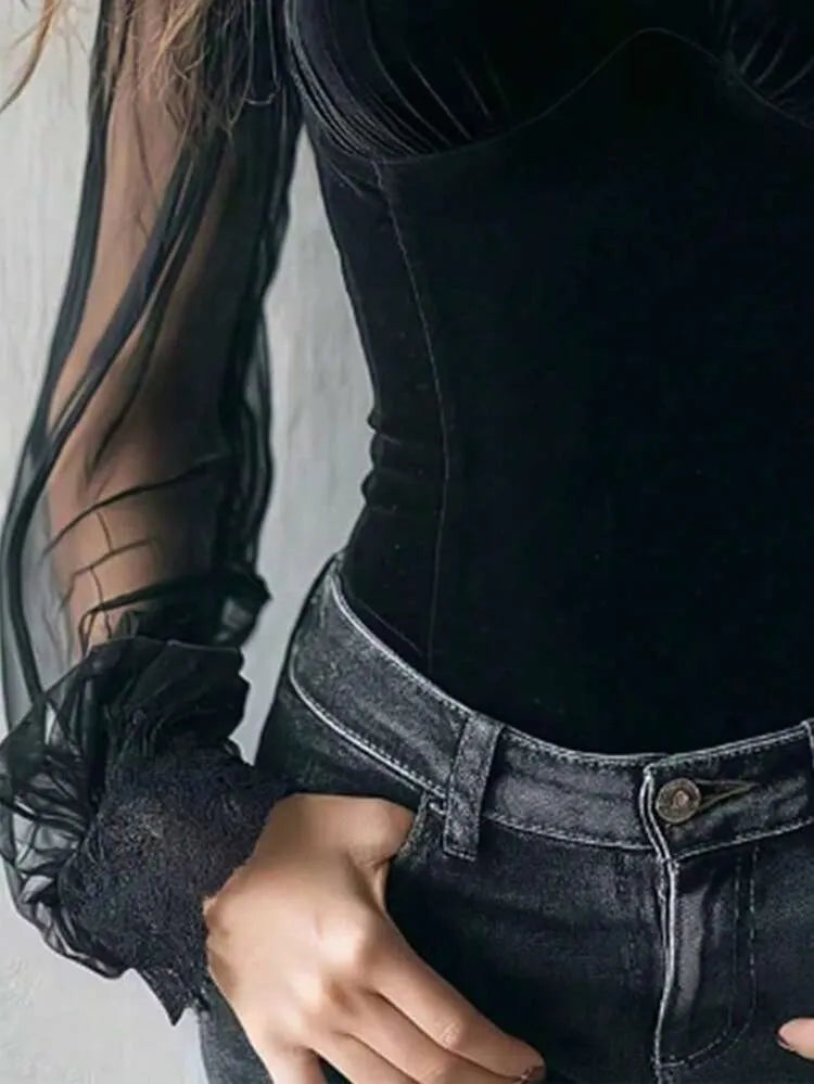 Black Sheer Blouse